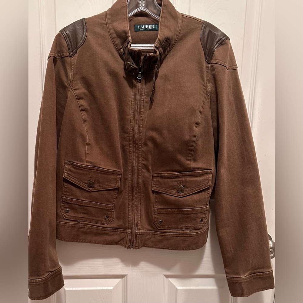 Ralph Lauren bomber jacket. Brown, Size 14. Great condition